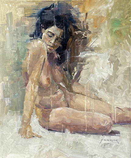 Paul Hooker nz figure artist, nude 6, oil on canvas